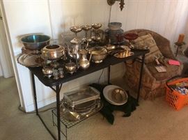 Silver plate serving items