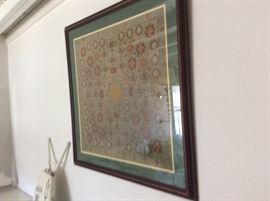Antique needlepoint framed