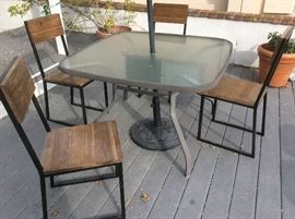 Rustic modern outdoor chairs wood and iron