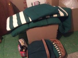 Green outdoor cushions