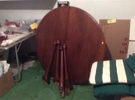 Antique round walnut dining table