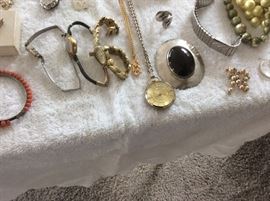 Costume jewelry, old watches