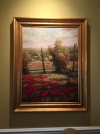 Large oil painting in gilt wood frame