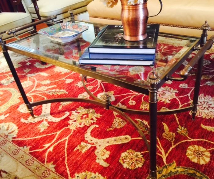 metal and glass coffee table