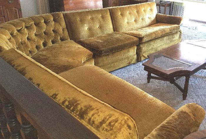 Four piece sectional in mid century color