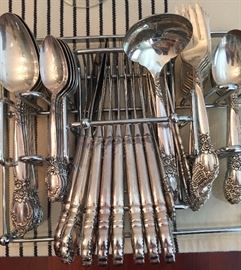 Nice selection of Sterling as well as Silver Plate flatware