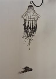 Contemporary Art Sculpture / Mobile (Bird Cage & Bird)