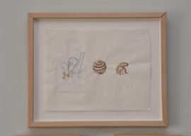 Contemporary Framed Artwork / Drawing (Initials & Date)