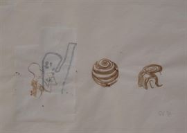 Contemporary Framed Artwork / Drawing (Initials & Date)