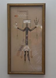 Framed Native American / Navajo Sand Painting