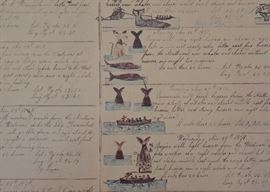 Framed Print of Whale Ship Log, Winter 1838