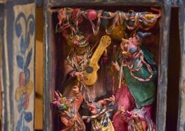 Mexican Folk Art Shadow Box / Diorama