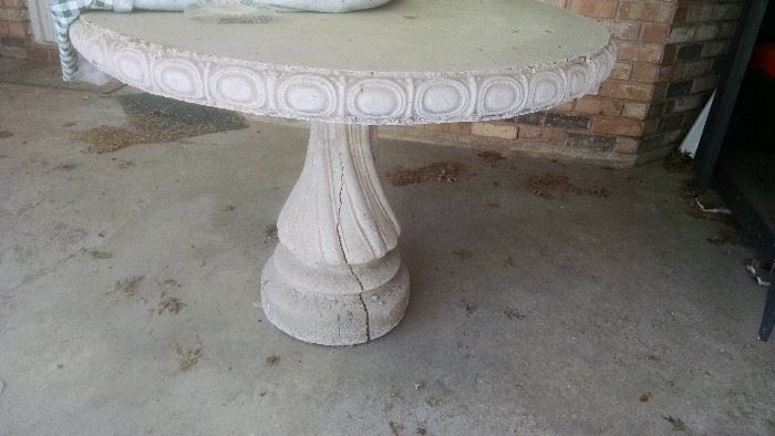 Unique cement patio table