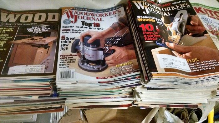 Vintage wood working magazines.