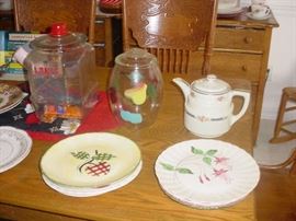 Some of the early china, Lance jars, and more