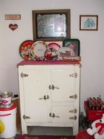 Old ice chest, and LOT'S of Coca Cola