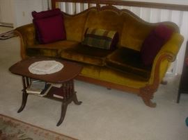 Wonderful old Victorian couch, with antique coffee table
