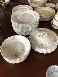 Beautiful Set of Old French Haviland with Scalloped Edges