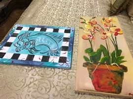 Works by Angie Crick, including "Delta Catfish".