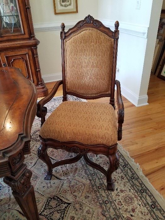 One of the dining room chairs in the beautiful set