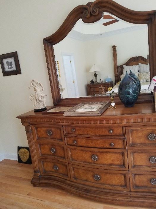 Dresser with matching bed, bedside tables