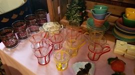 Soda fountain style glasses (holders are metal)