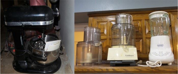 Kitchen Appliance: Kitchen Aid stand mixer. Chopper, blender