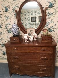 Dresser & oval mirror by Davis Cabinet Co. (the Original Lillian Russell)