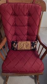 BURGANDY ROCKING CHAIR PAD....THIS RORKER IS NOT FOR SALE.