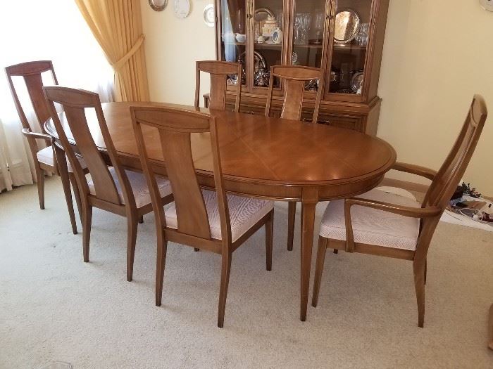 Danish mid modern dining room table set