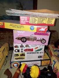Model car kits. (Vintage AMT Graveyard Ghoul Duo and more)