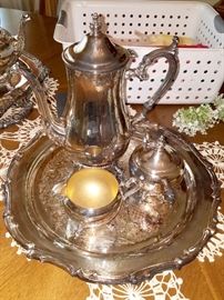 Silverplate serving pieces set
