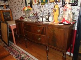 vintage buffet, oriental figures