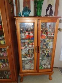 more small glass ware & curio cabinet