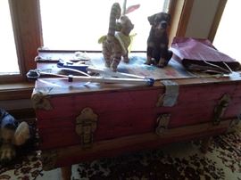 trunk sitting on legs