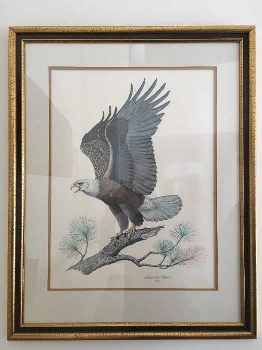 Albert Earl Gilbert, Eagle, Signed Print 