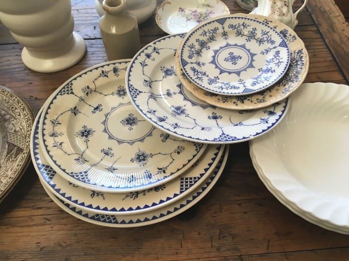 Vintage blue & white dinnerware / fun to mix & match!