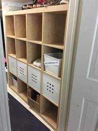 New Ikea shelving unit with storage boxes