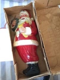 Vintage Santa light in original box! We had to replace the electrical cord but everything else is original!