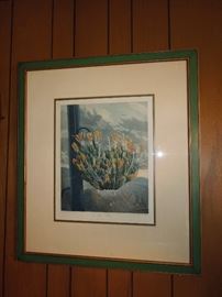 Remarkable late 18th century hand colored botanical engraving - "The Aloe" published in London 1798.  Fine condition with strong colors.