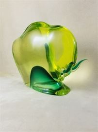 Fine 7" x 8.5" Mid-Century Murano Sommerso Glass Bull by A. Mason Cenedese, Venice.