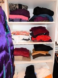 LADIES CLOTHING  QUALITY, Shirts, blouses, tops, sweaters, pants, dresses, robes, slacks, purses, leotards, swimwear, it's all there all in excellent condition and clean as a whistle, many new with tags