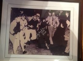 RARE Framed Signed Autographed Johny Vander Meer Picture of his Back-to-Back Shut-Out Games.    