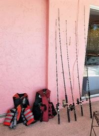 FISHING RODS WITH REELS