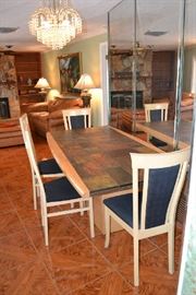 TILE TOP TABLE AND 4 CHAIRS