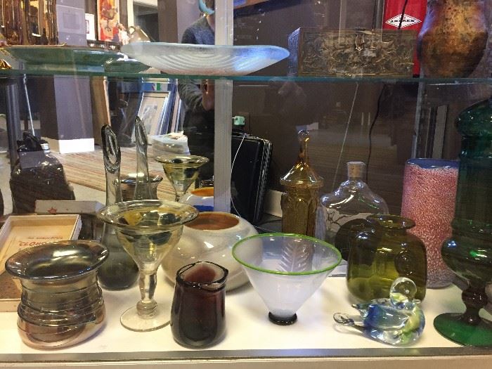 Mid-century art glass and hand blown glass