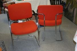 Set of 8 Signed Mid Century Modern Wool & Chrome Dining chairs