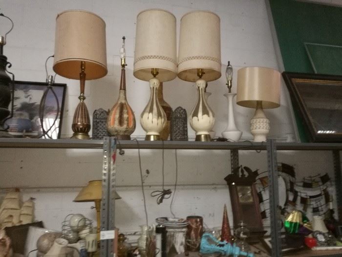 ASSORTMENT OF MID CENTURY MODERN LAMPS - PRICES VARY