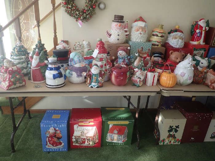 Cookie Jars Galore!  Lenox.Hallmark.Every season. Beautiful. Many new and in box. Starting at $7.00 each.
