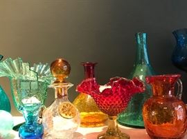 Large Assortment Of Vintage Blenko, Pilgrim, Viking, Rainbow And Other Vintage Glass ~ MOSTLY CRACKLE GLASS